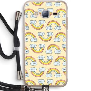 Regenboog: Samsung Galaxy J3 (2016) Transparant Hoesje met koord