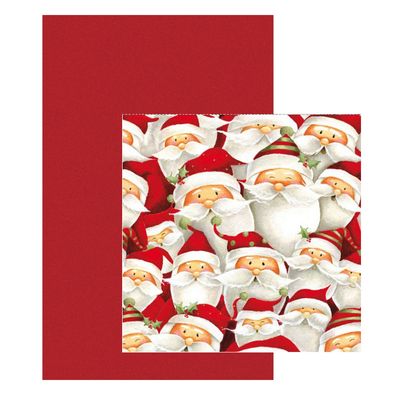 Papieren tafelkleed/tafellaken rood inclusief kerst servetten Papieren tafelkleed/tafellaken rood inclusief kerst servetten