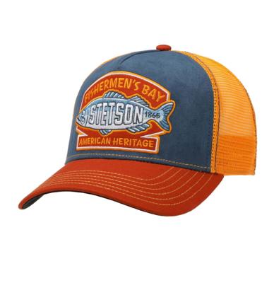 Stetson Fishermen&apos;s Bay Trucker Pet Oranje Blauw