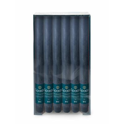 Dinerkaarsen rustiek - donkerblauw - 12x - 25 cm - 10 branduren - huishoudkaarsen
