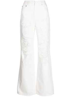 Goen.J jean droit à taille haute - Blanc