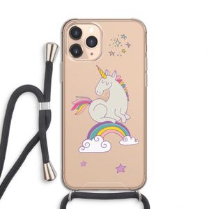 Regenboog eenhoorn: iPhone 11 Pro Transparant Hoesje met koord
