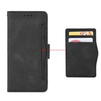Portemonnee stijl huid gevoel kalf patroon lederen draagtas voor Google pixel 3a met aparte kaartsleuf (zwart)