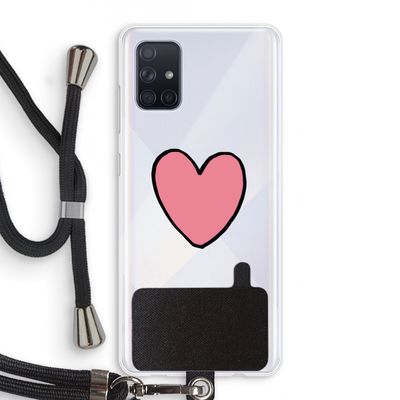 Hartje: Samsung Galaxy A71 Transparant Hoesje met koord