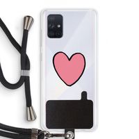 Hartje: Samsung Galaxy A71 Transparant Hoesje met koord