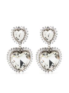 Alessandra Rich boucles d'oreilles serties de cristaux - Argent