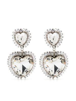 Alessandra Rich boucles d'oreilles serties de cristaux - Argent