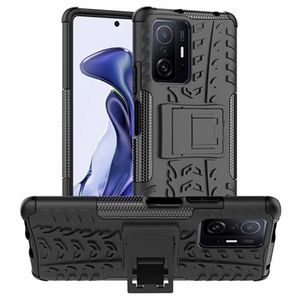 Antislip Xiaomi 11T/11T Pro Hybrid Case met Standaard - Zwart