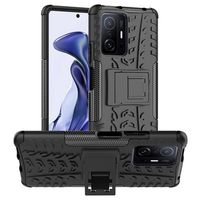 Antislip Xiaomi 11T/11T Pro Hybrid Case met Standaard - Zwart