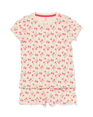HEMA Kinder Shortama Bloem Gebroken Wit (gebroken wit)