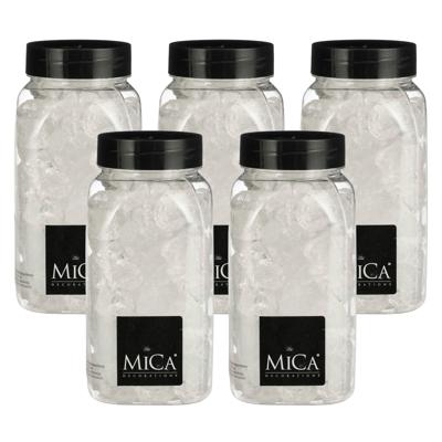 Mica Decorations decoratie stenen - 5x - groot - 650 ml - 25-30 mm - transparant
