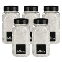 Mica Decorations decoratie stenen - 5x - groot - 650 ml - 25-30 mm - transparant