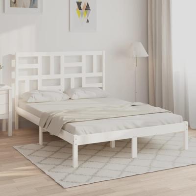 Bedframe massief hout wit 160x200 cm