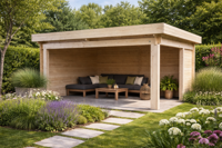 Interflex G4434 overkapping 448x340 cm 28 mm vuren blank- Plat dak- Hout- Interflex