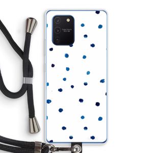 Blauwe stippen: Samsung Galaxy Note 10 Lite Transparant Hoesje met koord