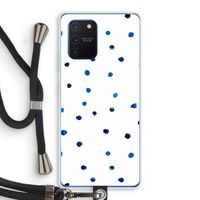 Blauwe stippen: Samsung Galaxy Note 10 Lite Transparant Hoesje met koord