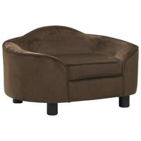 Hondenbank 67x47x36 cm pluche bruin - thumbnail