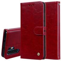 Business stijl olie Wax textuur horizontale Flip lederen case voor Huawei P30 Pro met houder & kaartsleuven & portemonnee (rood)