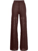 Nanushka pantalon en crochet à logo - Marron