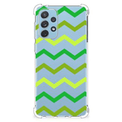 Samsung Galaxy A73 Doorzichtige Silicone Hoesje Zigzag Groen Samsung Galaxy A73 Doorzichtige Silicone Hoesje Zigzag Groen