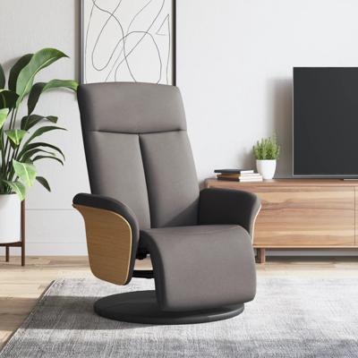 Fauteuil verstelbaar met voetensteun stof taupe