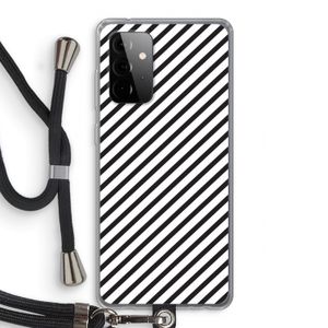 Strepen zwart-wit: Samsung Galaxy A72 5G Transparant Hoesje met koord