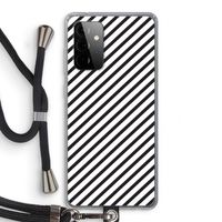 Strepen zwart-wit: Samsung Galaxy A72 5G Transparant Hoesje met koord