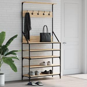 VidaXL Kledingrek met schoenenrek 90x34x184 cm sonoma eikenkleurig
