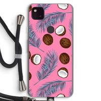 Kokosnoot roze: Pixel 4a 5G Transparant Hoesje met koord