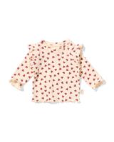 HEMA Newborn T-shirt rib hartjes ecru (ecru)