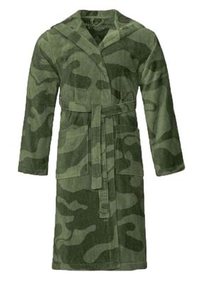 Camouflage badjas legergroen - met capuchon - Vossen