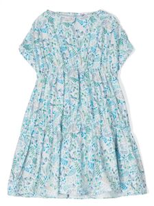 Il Gufo robe en coton à fleurs - Bleu