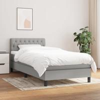 Boxspring met matras stof lichtgrijs 90x190 cm