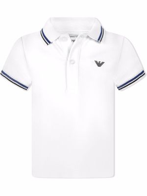 Emporio Armani Kids polo à logo imprimé - Blanc