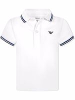 Emporio Armani Kids polo à logo imprimé - Blanc