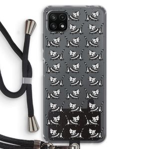 Zwarte poes: Samsung Galaxy A22 5G Transparant Hoesje met koord