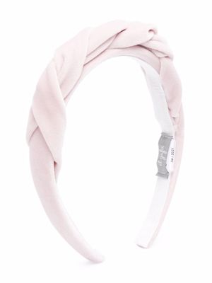 Il Gufo serre-tête à effet velours - Rose