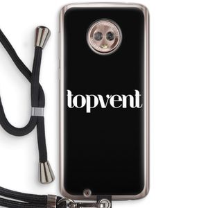 Topvent Zwart: Motorola Moto G6 Transparant Hoesje met koord