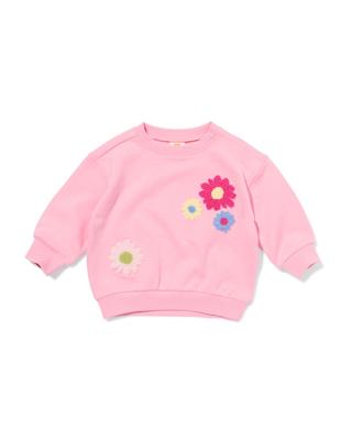 HEMA Babytrui sweatstof bloemen roze (roze)