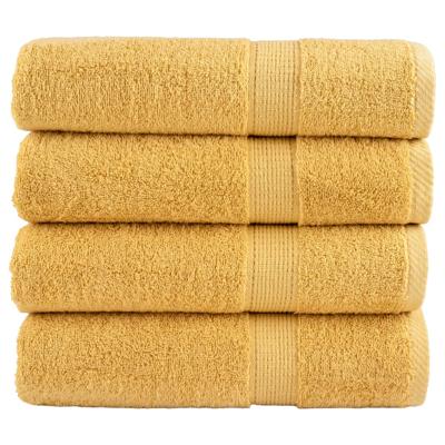 VidaXL Badhanddoeken solund 4 st 600 g/m² 70x140 cm goudkleurig