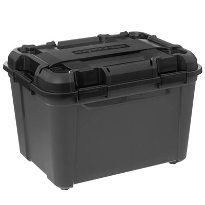 Opberg box - zwart - 160 liter - 76 x 53 x 58cm - met deksel - waterdicht