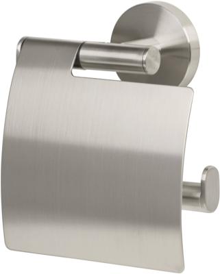 Saqu Nemo toiletrolhouder met klep 12,8x5,6x14,2cm geborsteld RVS