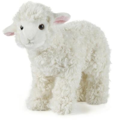 Living Nature Pluche schaap/lammetje knuffel - wit - 29 cm - Boerderij