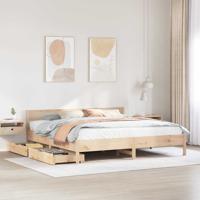 Bedframe zonder matras massief grenenhout 200x200 cm
