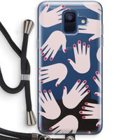 Hands pink: Samsung Galaxy A6 (2018) Transparant Hoesje met koord