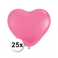 Shoppartners HSP Hartjes ballonnen - roze - 25x - ballon - 25 cm - thumbnail