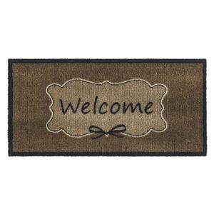 Schoonloopmat Vision Welcome taupe 40x80 cm