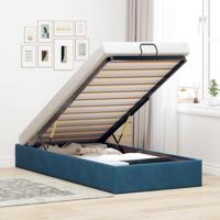 Bedframe zonder matras 100x200 cm fluweel donkerblauw