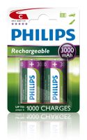 Philips Rechargeable NimH C/HR14 3000mah blister 2 - thumbnail