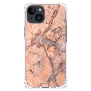 iPhone 15 Anti-Shock Hoesje Marmer Oranje